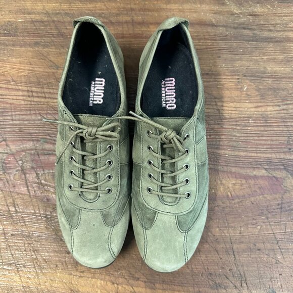 Munro American Women Olive Lace Up Leather Comfort Shoes 7 - Picture 9 of 12